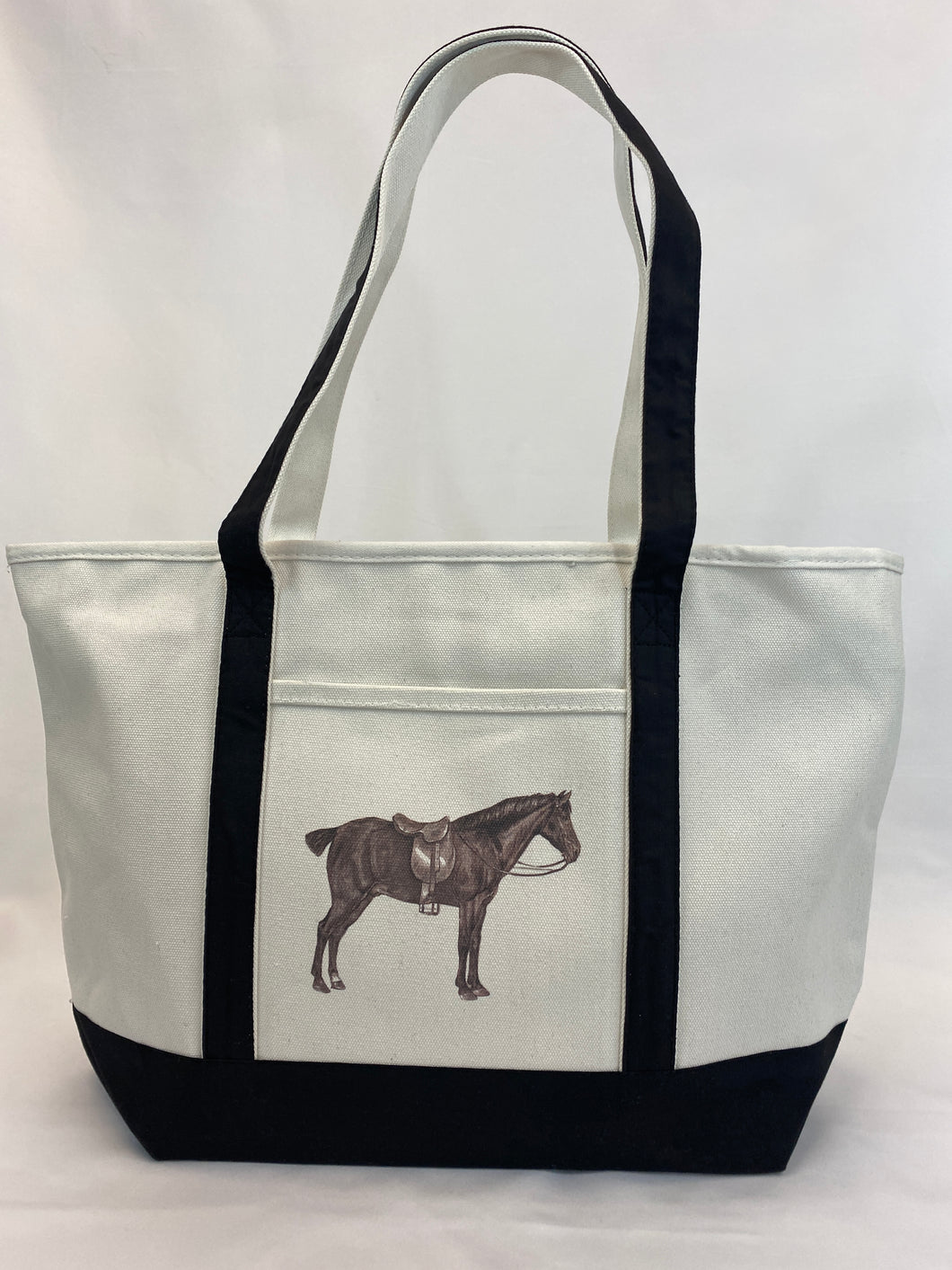 Ox Bow Canvas Tote - Horse and Saddle.