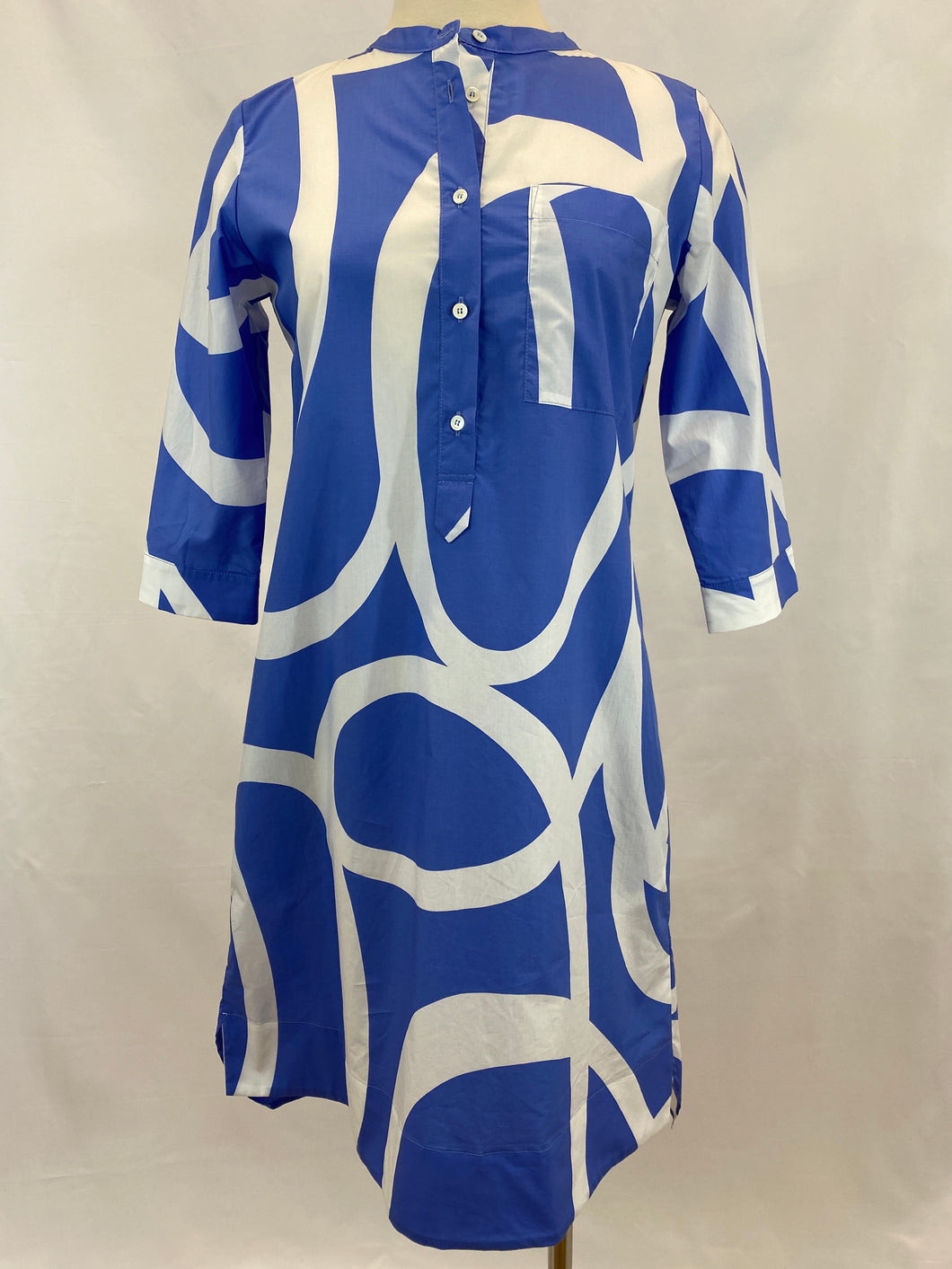 Rosso35 Cotton Dress Blue and White