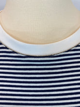 Load image into Gallery viewer, Hubert Gasser T-Shirt Dress White Navy Stripes
