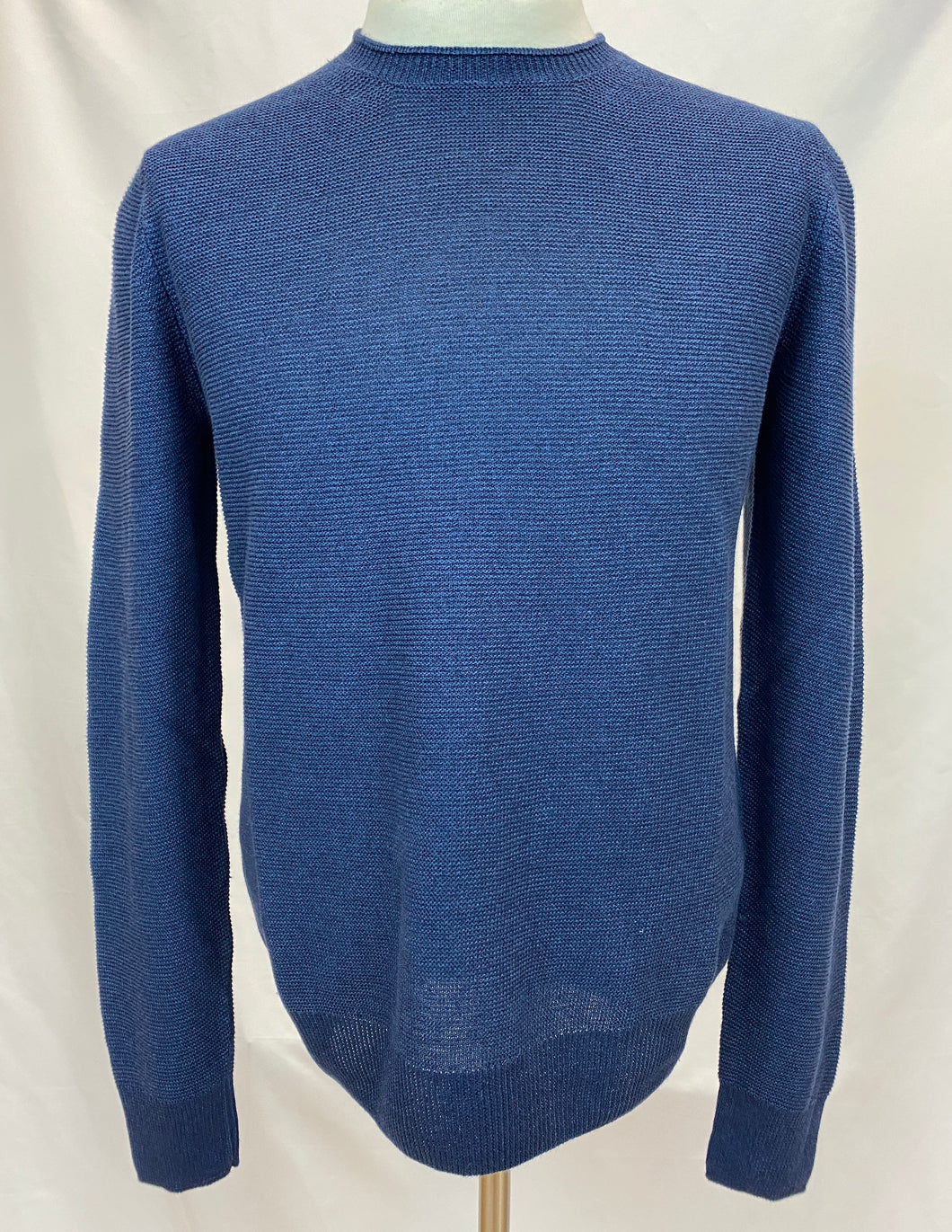 Gran Sasso Linen/Cotton Crew Sweater - Navy