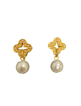 Load image into Gallery viewer, Karine Sultan Gold Earrings With Pearl Accent
