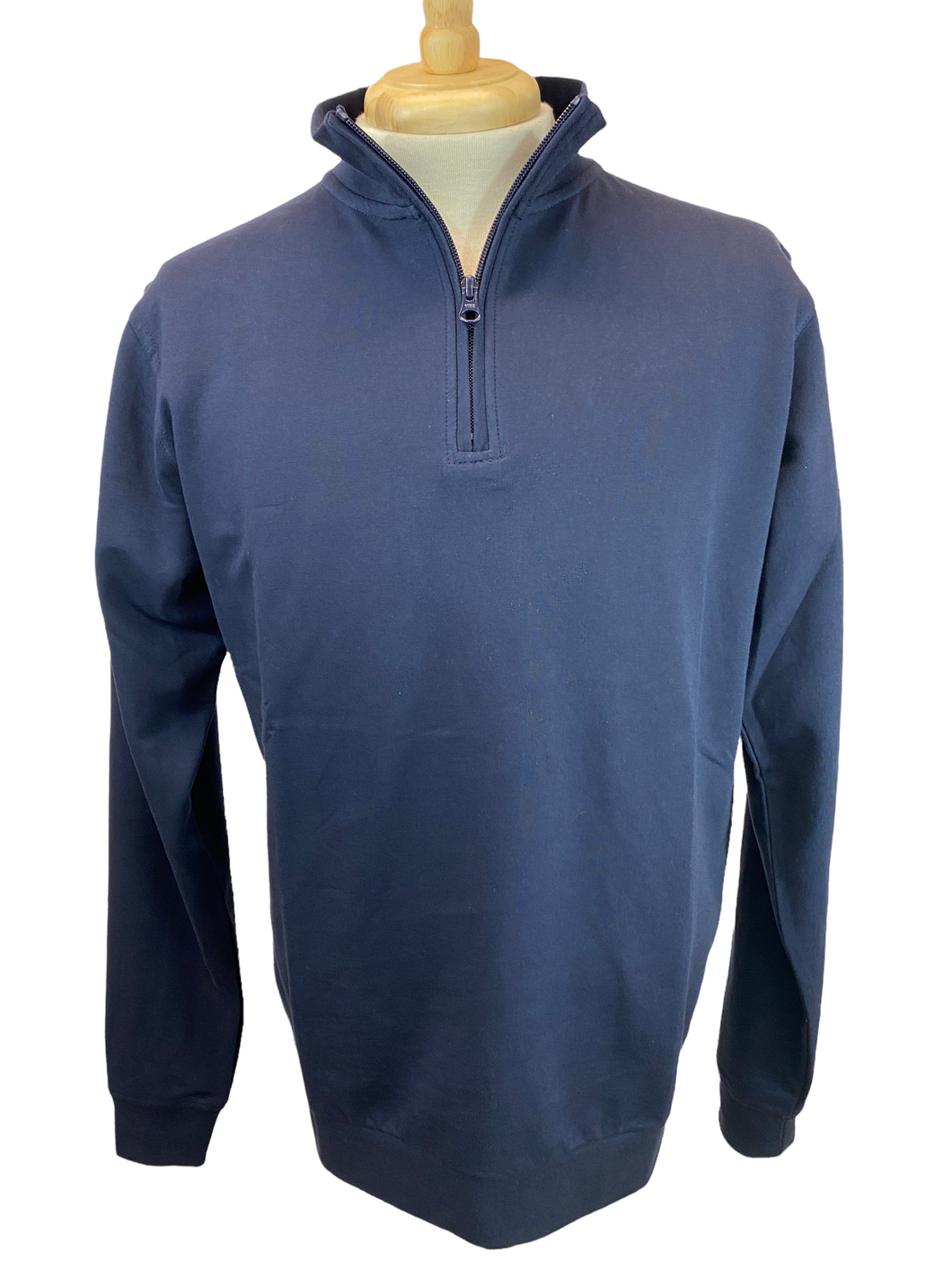 Alan Paine Luston 1/4 Zip Mock Neck - Navy
