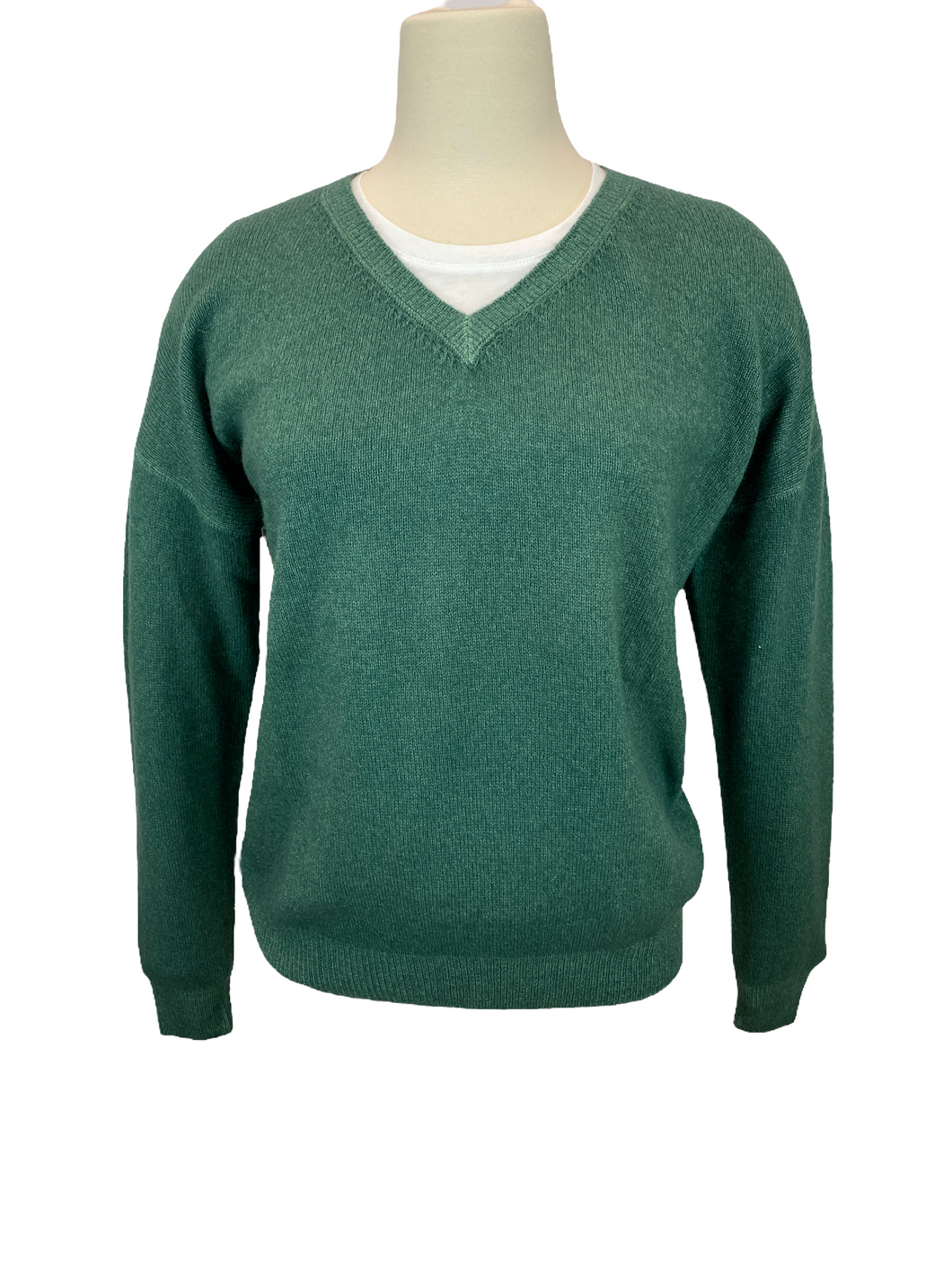Base Sweater V-Neck Wool/Cashmere Washed Green