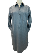 Load image into Gallery viewer, Purotatto Grey Flannel Long Sleeve Shirt Dress
