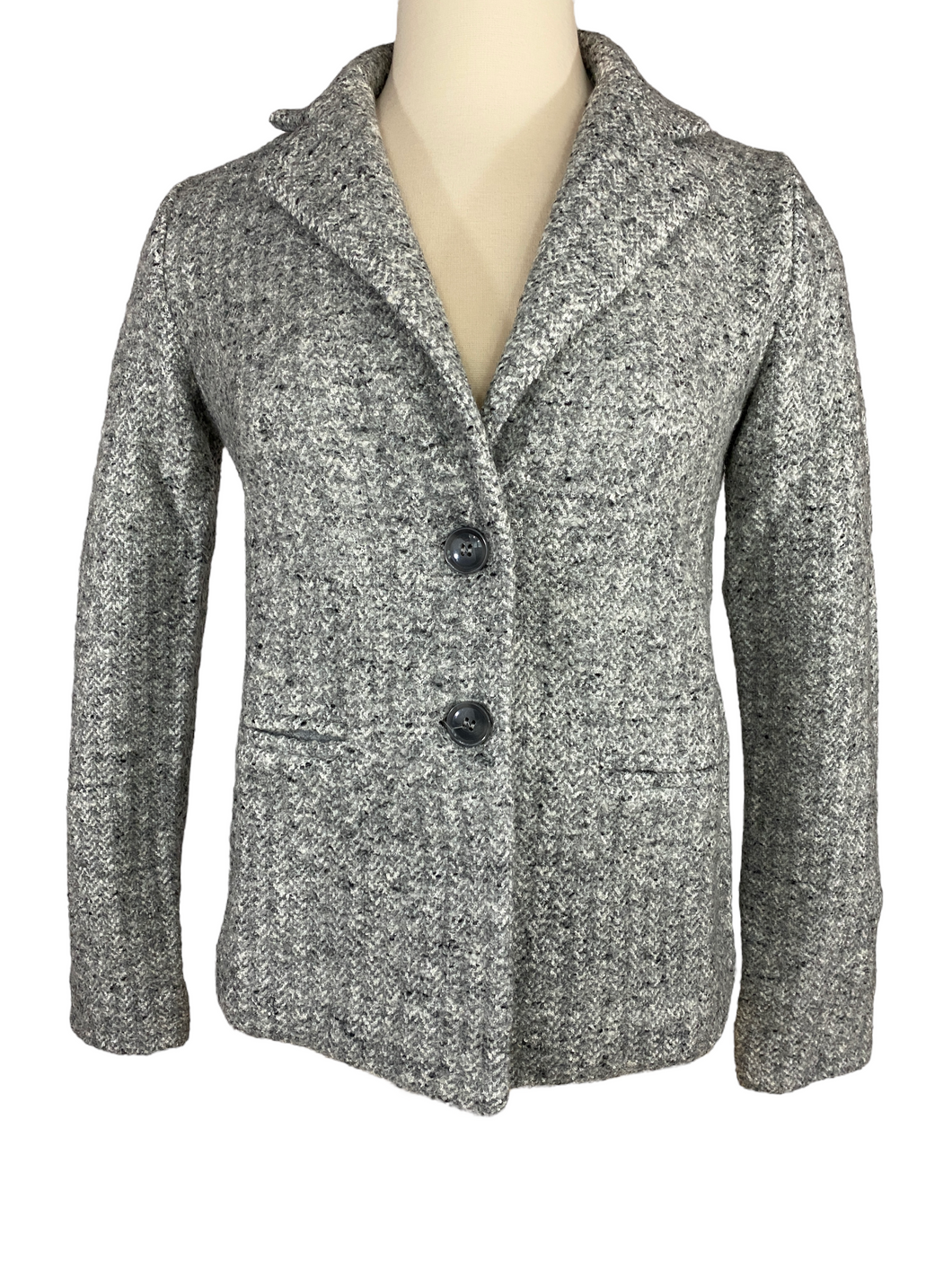 Amina Rubinacci Soft Tweed Blazer - Stone Grey