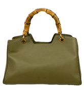 Load image into Gallery viewer, Plinio Visona  Cali Large Handbag w/ Bamboo Handle
