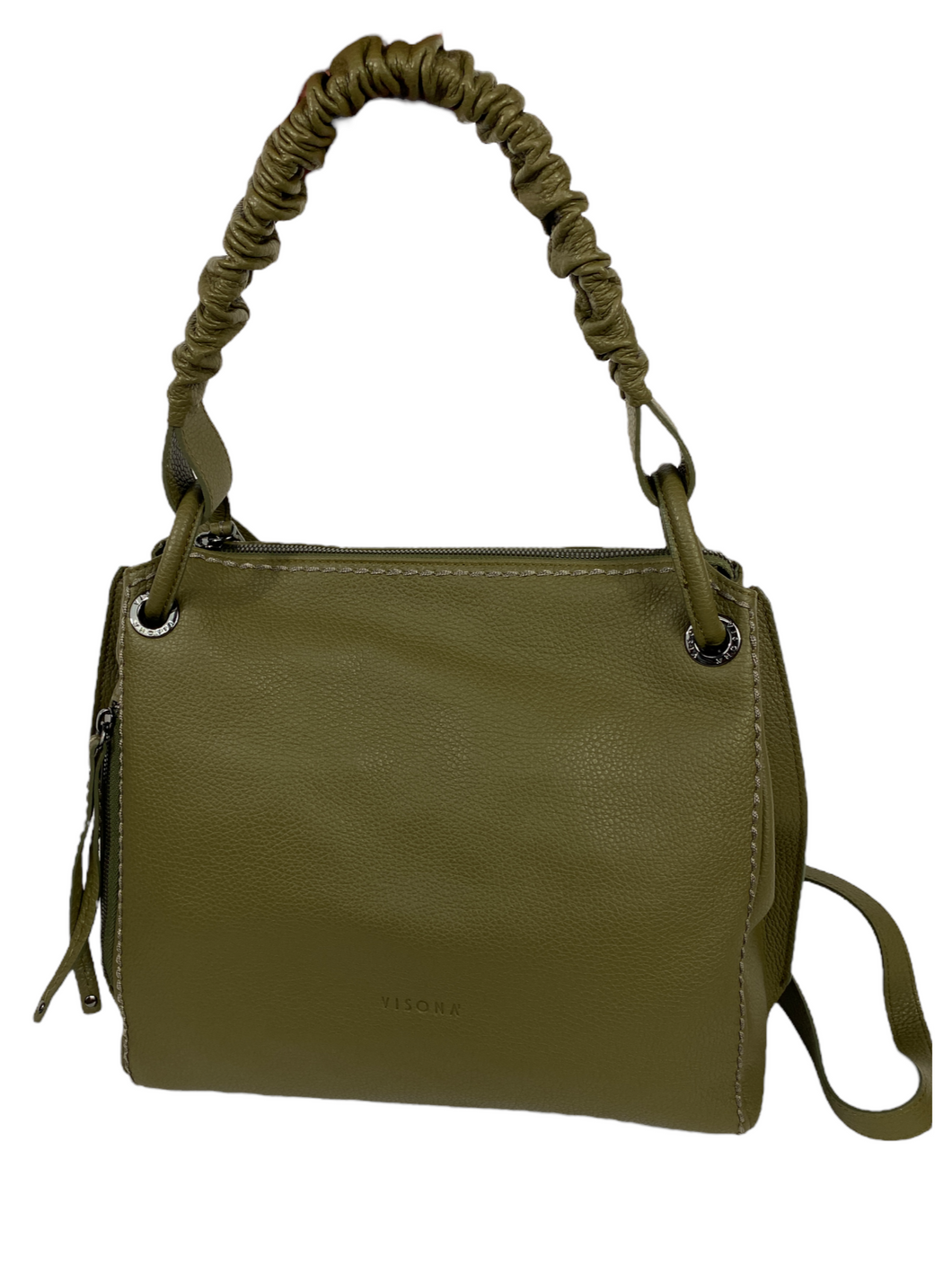 Plinio Visona Large Cali Handbag with Ruched Handle