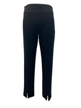 Load image into Gallery viewer, E&amp;F Front Slit Pant w/Sewn Seam Black
