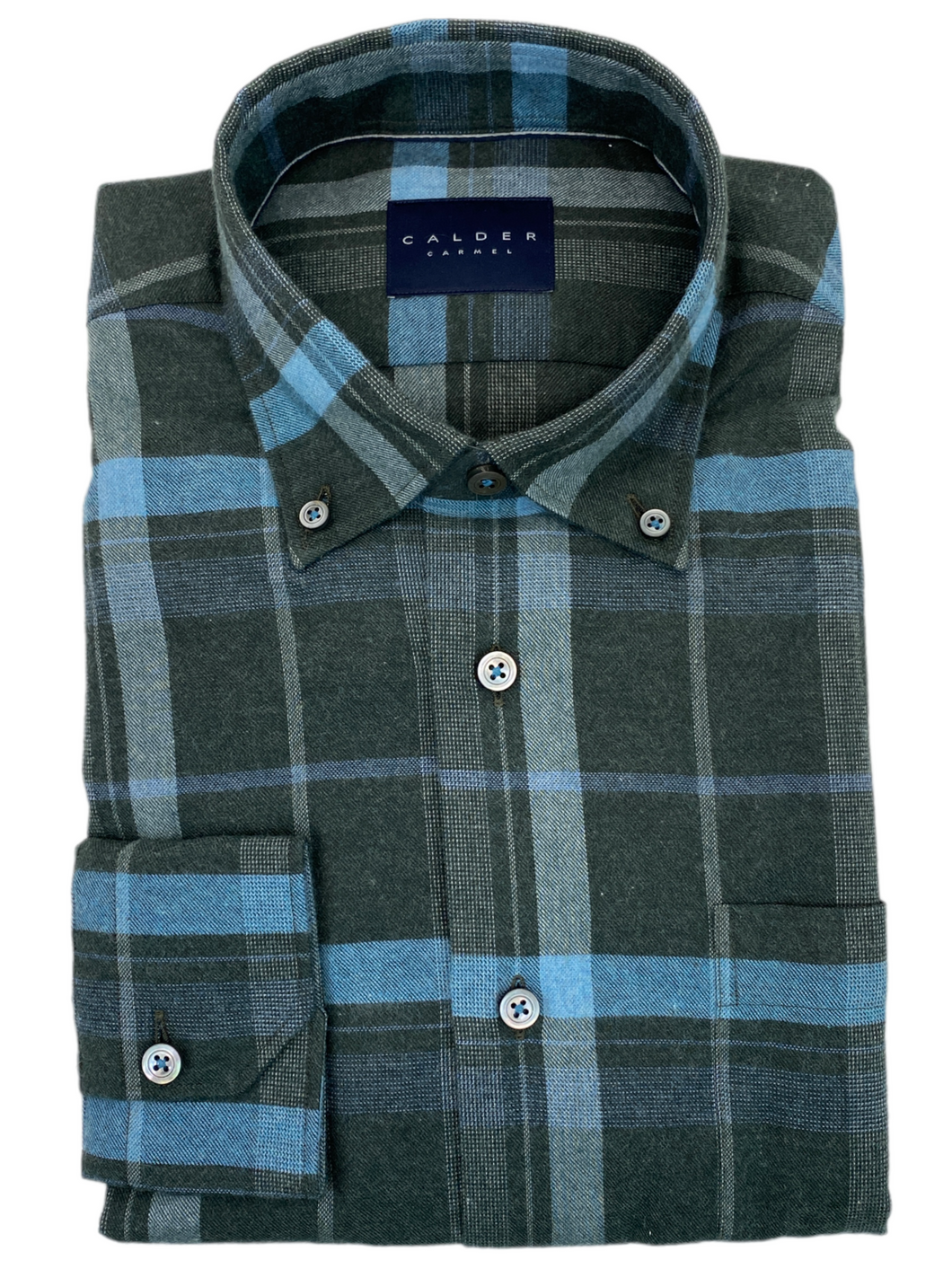 Calder Sport Shirt Lux Double Brushed Flannel - Forest