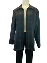 Load image into Gallery viewer, E&amp;F Zipped Jacket Dark Multi Plaid
