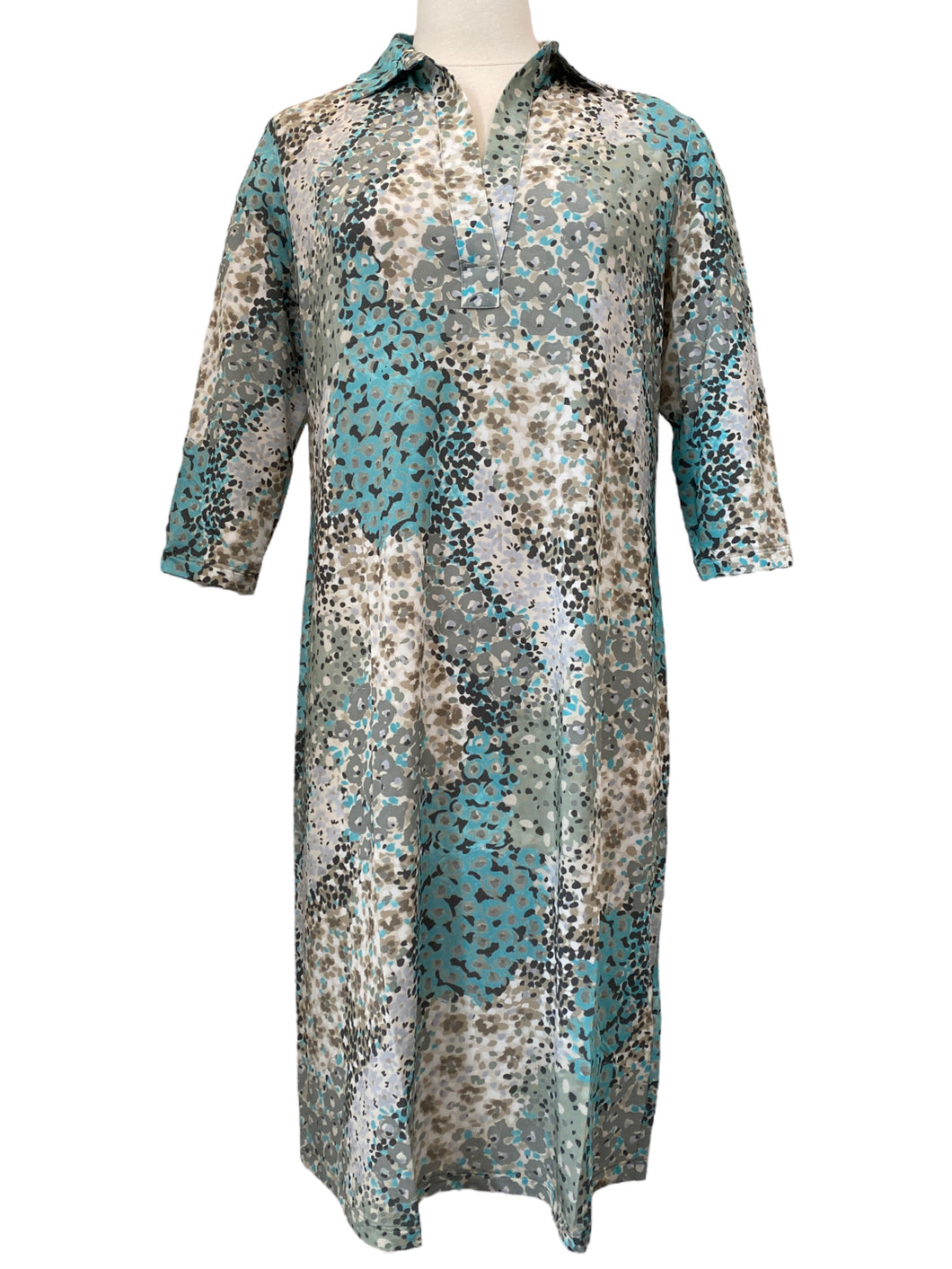 Rosso35 Jersey Dress in Sage and Turquoise