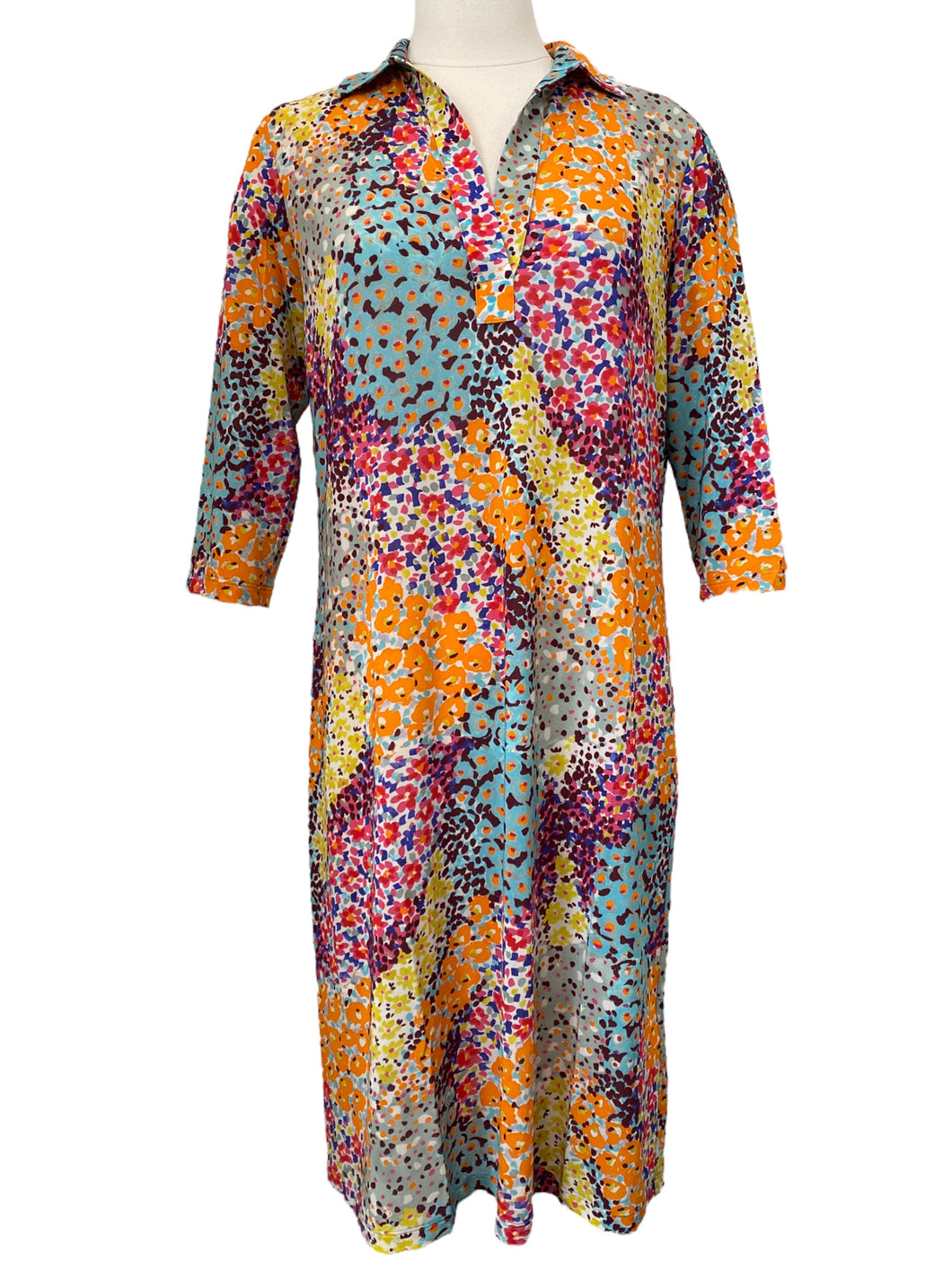Rosso35 Jersey Dress in Orange and Fuschia