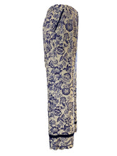 Load image into Gallery viewer, Purotatto Linen Pant Blue/White Floral
