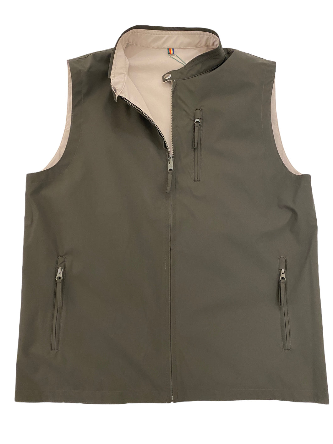 Alan Paine Lettoch Reversible Shell Vest Olive/Khaki