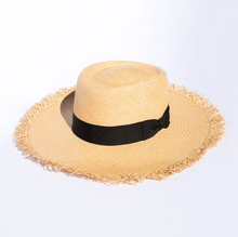 Load image into Gallery viewer, Elegancia Playa Loose Straw Panama Hat
