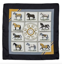 Load image into Gallery viewer, AWST Satin Scarf - Horses in Blankets
