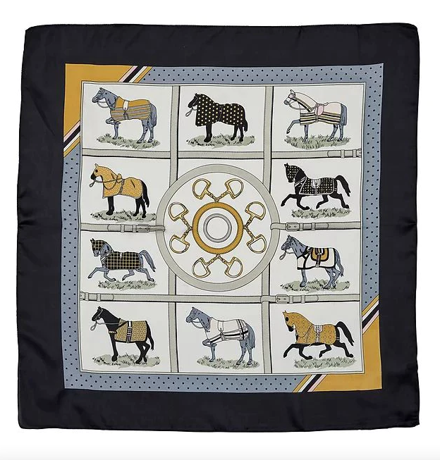 AWST Satin Scarf - Horses in Blankets