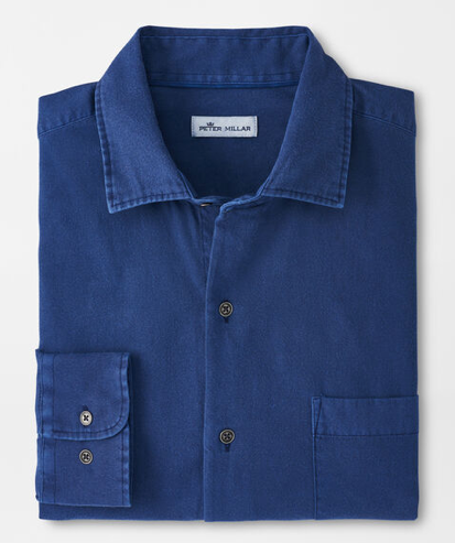 Peter Millar Shirt Mountainside Woven Sport Shirt Atlantic Blue