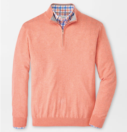 Peter Millar 1/4 Zip Crest Sweater - Washed Brick
