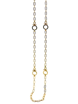 Deborah Grivas Matte Gold Station Layer Necklace