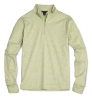 Scott Barber Pima Silk Stripe 1/4 Zip Pullover Celadon